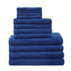 12pc Bundle Navy 100% Lightweight Super Soft Cotton Bath Towel Set (086569208392)