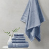 6pc Blue 100% Cotton Feather Touch Antimicrobial Towel Set (086569488657)