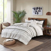 3pc Black & White Boho Striped Cotton Comforter AND Decorative Shams (Nea-Black/White-comf)