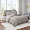 Navy Blue White & Grey Reversible Comforter Set AND Matching Sheet Set (Remy-Navy-comf)