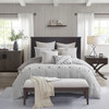 Grey & White Farmhouse Charm Comforter Set AND Decorative Pillows (Essence-Grey-Comforter)