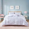Shimmering Metallic Hearts Comforter Set AND Decorative Pillows (Kristie-Multi-Comf)