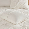 3pc Ivory Sherpa Down Alternative Comforter AND Decorative Shams (Addison-Ivory-Comf)