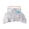 Blush Pink Animals & Forest Cotton Reversible Comforter AND Decorative Pillows (Iris Woodland-Blush-Comf)