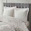 8pc Grey Metallic Damask Comforter Set AND Decorative Pillows (Manor-Grey-Comf)
