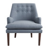 Blue Mid-Century Accent Chair Solid Wood Frame (Taylor-Blue-Chair)