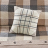 6pc Neutral Brown & Ivory Buffalo Plaid Duvet Cover Set AND Decorative Pillows (Ridge-Neutral-Duv)