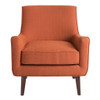 Burnt Orange Upholstered Mid-Century Accent Chair Solid Wood Legs (675716594008)