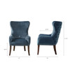 Blue Button Tufted Back Accent Chair Silver Nail Head Accents (675716726850)