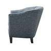 Slate Blue Barrel Arm Chair Select Hardwood w/Silver Nail Heads