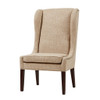 Beige Captains Upholstered Dining Chair Solid Wood Legs & Nailhead Accent (675716608279)