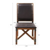 Chocolate Color Dining Chair Faux Leather Upholstered Solid Wood Frame (675716629342)