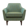 Blue Green Mid Century Accent Chair Birch Tapered Legs w/Morocco Finish (675716784683)