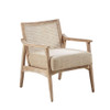 Light Brown Upholstered Seat Accent Chair Solid Wood Frame (086569031129)