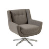 Brown Upholstered Swivel Lounge Chair Star Based Hardwood (086569030207)