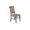 Set of 2 Natural Grey Upholstered Dining Side Chairs Solid Wood Frame (086569984944)