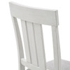 Set of 2 Reclaimed White Dining Side Chairs Upholstered seat Solid Wood (086569456649)