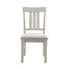 Set of 2 Reclaimed White Dining Side Chairs Upholstered seat Solid Wood (086569456649)