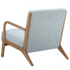 Light Blue Upholstered Lounge Chair Rubber Solid wood (086569310804)