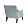 Dusty Blue Button Tufted Accent Chair Solid Wood Legs & Frame (086569244222)