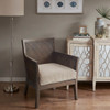 Tan/Espresso Accent Chair Solid Wood Frame & Legs w/Upholstered Seat (086569447944)