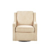 Cream Color Upholstered Swivel Chair Solid Wood Frame (675716929602)