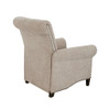 Cream Color Push Back Recliner Solid Wood Frame & Legs
