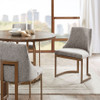 Set of 2 Grey Upholstered Dining Chairs w/Metal Frame (086569333131) 