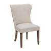 Cream/Grey Upholstered Dining Side Chair w/Solid Wood Frame (675716913854)