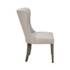 Cream/Grey Upholstered Dining Side Chair w/Solid Wood Frame (675716913854)