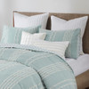 3pc Aqua Blue & Ivory Reversible Cotton Comforter AND Decorative Pillow Shams (Kara-Aqua-Comf)