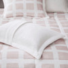 Blush Pink & White Cozy Plush Reversible Comforter Set AND Decorative Shams (Mae-Blush-Comf)