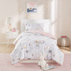 Girls Pink & Grey Stars & Moons Metallic Comforter Set AND Decorative Pillow (Celia-Blush/Gold)