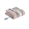 Blush/Grey Oversized Faux Fur Heated Throw Ultra Soft 50x70" (086569538635) 