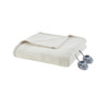 Solid Ivory Electric Heated Ribbed Microfleece Year Round Blanket (Ribbed Micro-Ivory-Blanket)