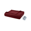 Solid Burgundy Electric Heated Ribbed Microfleece Year Round Blanket (Ribbed Micro-Burgundy-Blanket)