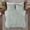 Aqua Green Ultra Plush Textured Medallion Comforter AND Decorative Shams (Arya-Aqua)