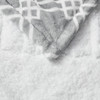 Grey & White Geometric Heated Reversible Plush to Sherpa Throw - 50x60" (Printed Plush-Grey-Throw)