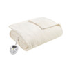 Ivory Ultra-Plush Heated Year Round Blanket w/Automatic Shut-off (Plush Heated-Ivory-Blanket)