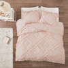 Blush Pink Tufted Diamond Ruffles Coverlet AND Decorative Shams (Kacie-Blush-coverlet)