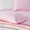 Pink w/Pom Pom Rainbows Coverlet Set AND Decorative Pillows (Juniper-Pink-Cov)