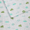 Green & White Cactus Warm Cotton Flannel Sheet Set (Cozy Soft Cotton-Green Cactus-Sheets)