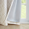 Taupe & White Ogee Textured Blackout Grommet Top Curtain Panel (Albina-Taupe-Curtain)