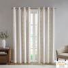 Taupe & White Ogee Textured Blackout Grommet Top Curtain Panel (Albina-Taupe-Curtain)