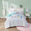 Charming Dream Big Affirmation Striped Comforter Set AND Decorative Pillows (Dream Big-Aqua Multi)