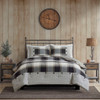 3pc Black & Brown Plaid Cotton Comforter AND Decorative Shams (Hudson-Brown)