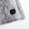 Grey Oversized Heated Faux Fur Wrap w/Built-in Controller - 50x64" (Zuri Faux Fur Heated Wrap-Grey)