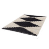 High Pile Black & Ivory Modern Diamond Design Area Rug (Amanda-Rug)