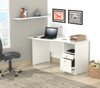 White Finish Wood Curved Top Writing Desk