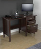 Espresso Finish Wood Writing Desk with Three Drawers